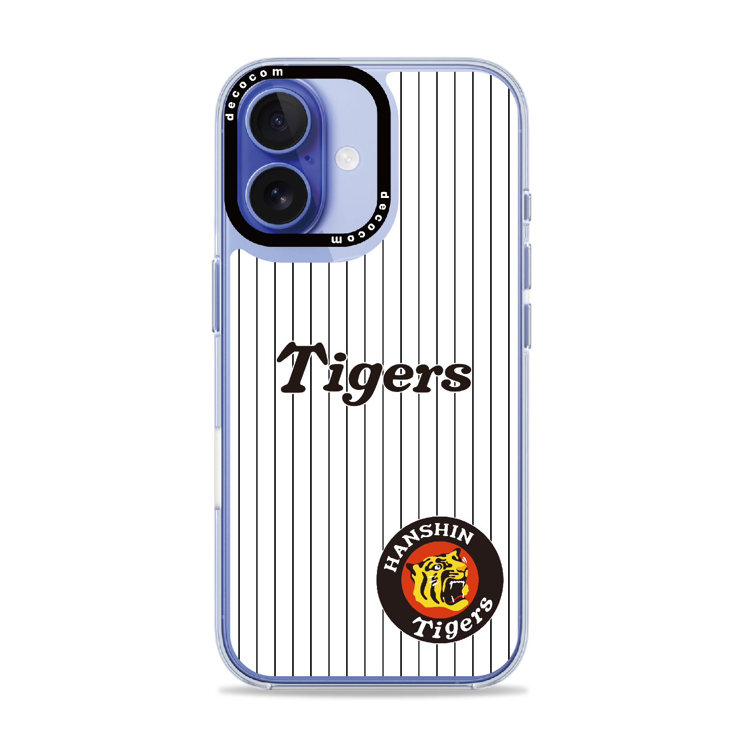 白黒縦縞×筆記体Tigersロゴ｜阪神タイガース 着せ替えスマホ™｜iPhone 16