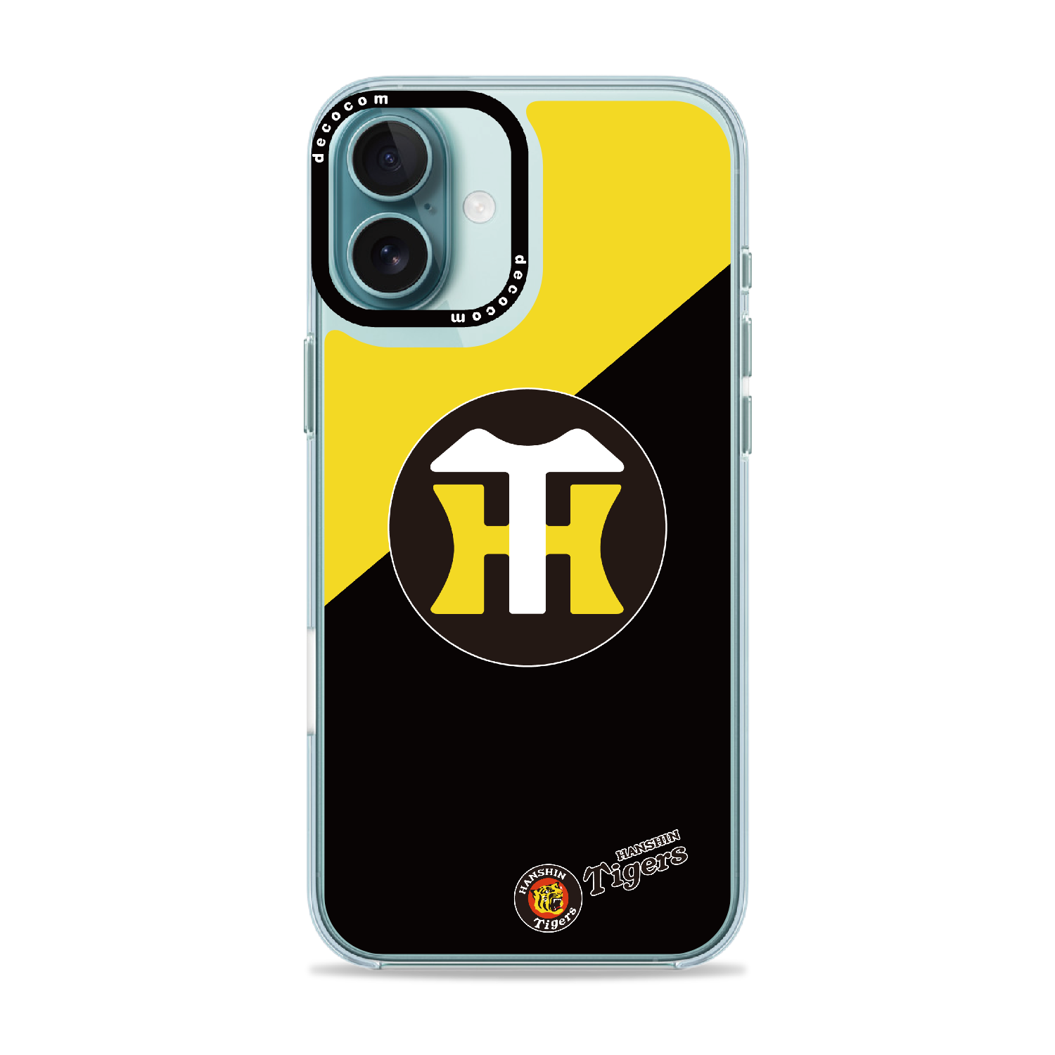 イエロー×ブラック対角線×HTロゴ｜阪神タイガース 着せ替えスマホ™｜iPhone 16 Plus