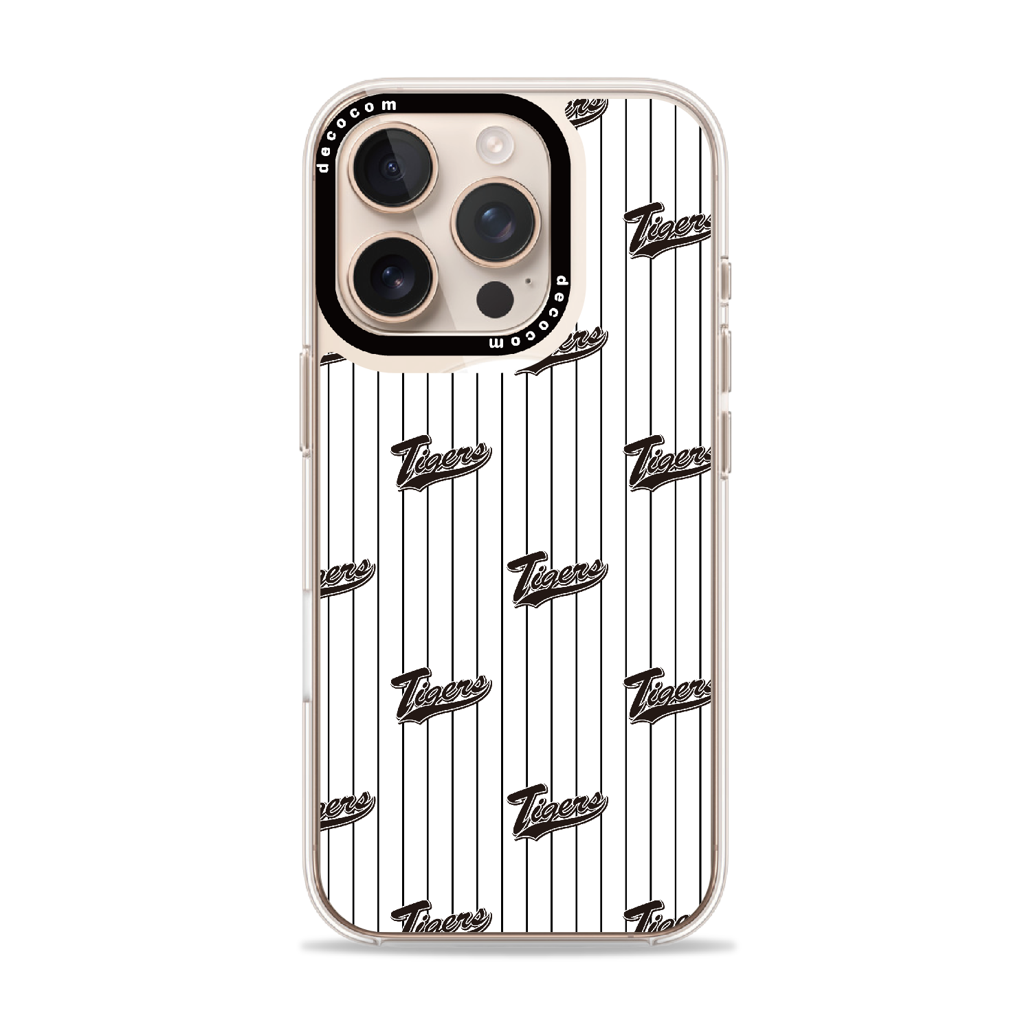 白地細縞×筆記体Tigers繰り返し｜阪神タイガース 着せ替えスマホ™｜iPhone 16 Pro