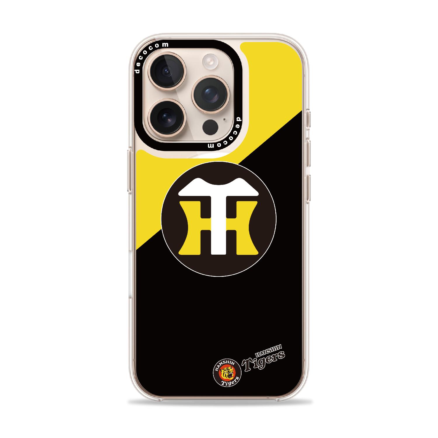 イエロー×ブラック対角線×HTロゴ｜阪神タイガース 着せ替えスマホ™｜iPhone 16 Pro
