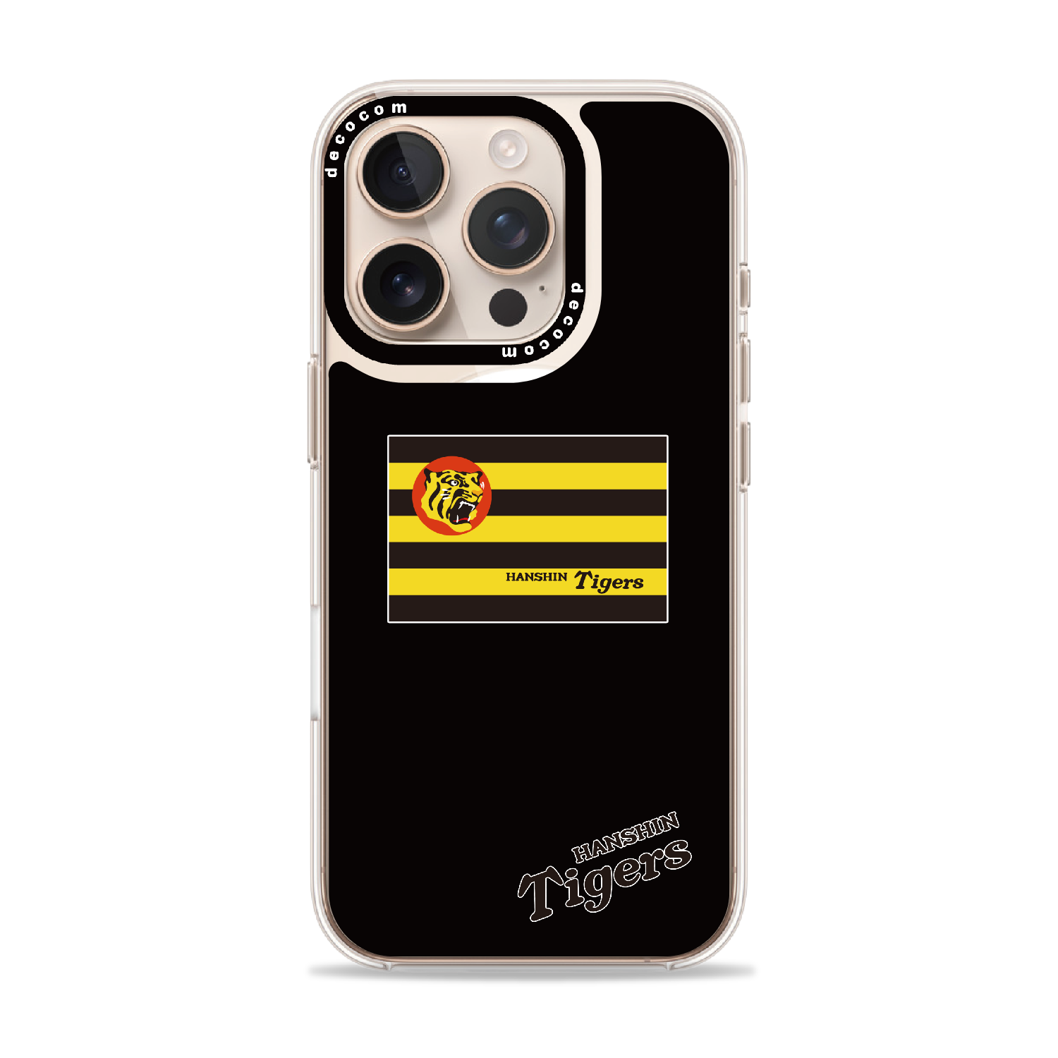 横縞デザイン×HANSHIN Tigersロゴ｜阪神タイガース 着せ替えスマホ™｜iPhone 16 Pro