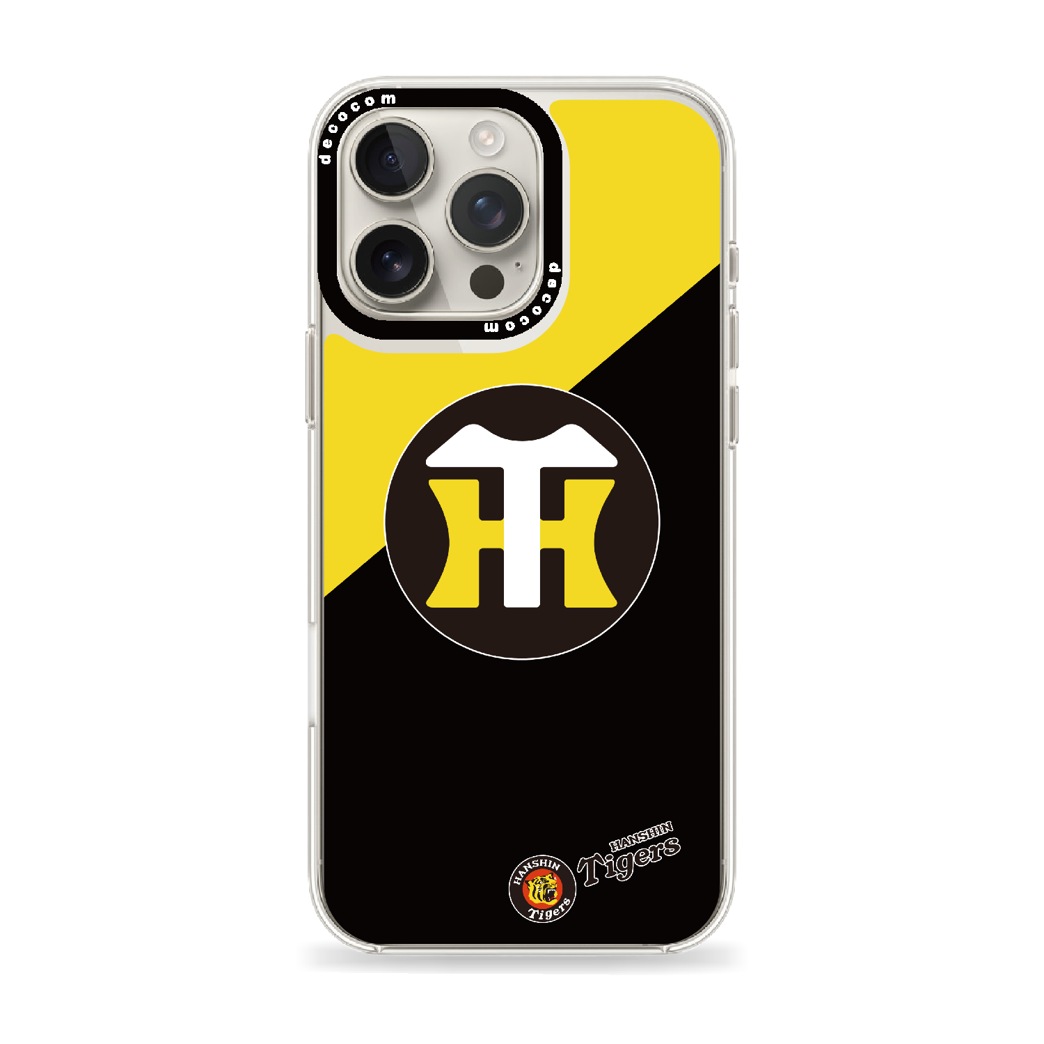 イエロー×ブラック対角線×HTロゴ｜阪神タイガース 着せ替えスマホ™｜iPhone 16 Pro Max