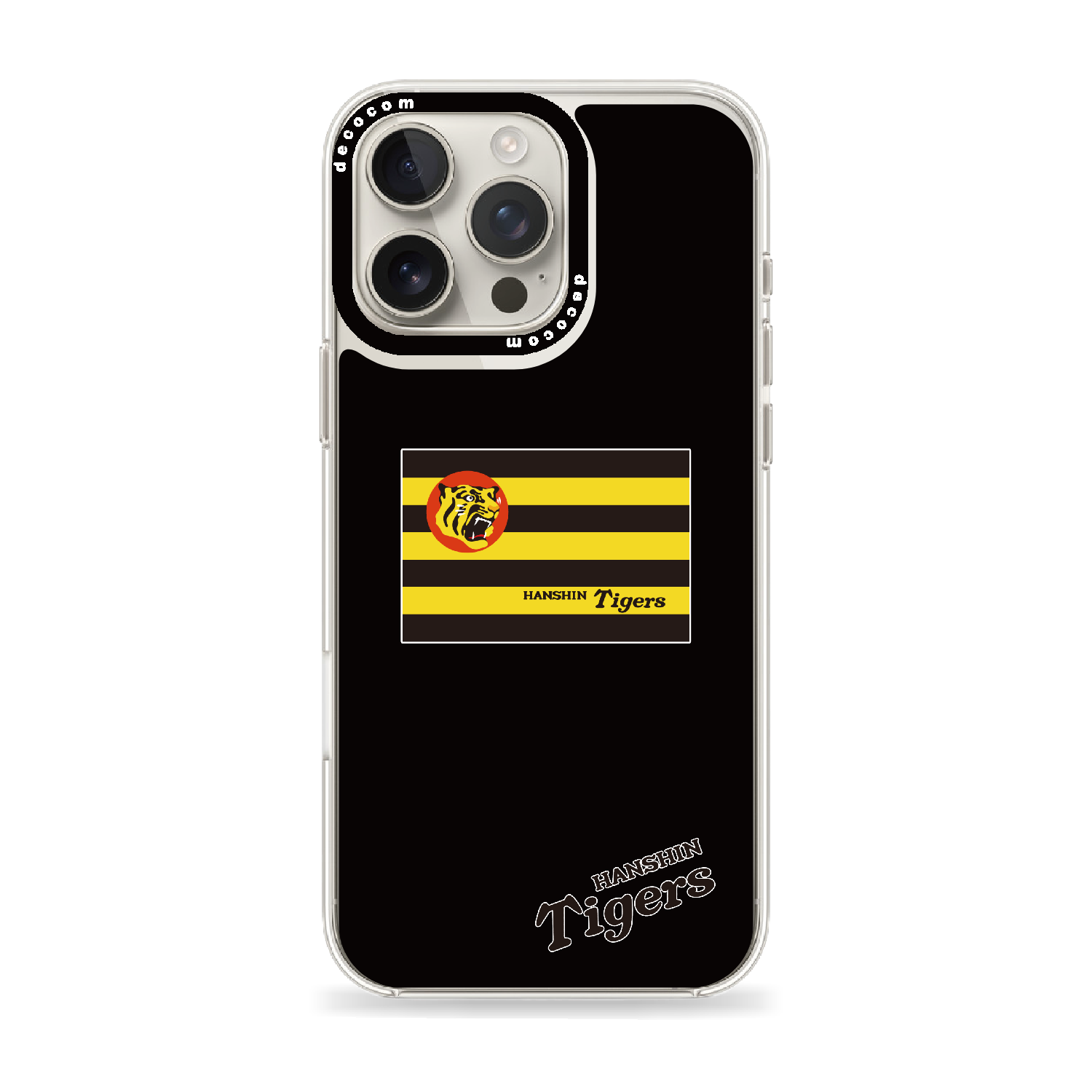 横縞デザイン×HANSHIN Tigersロゴ｜阪神タイガース 着せ替えスマホ™｜iPhone 16 Pro Max