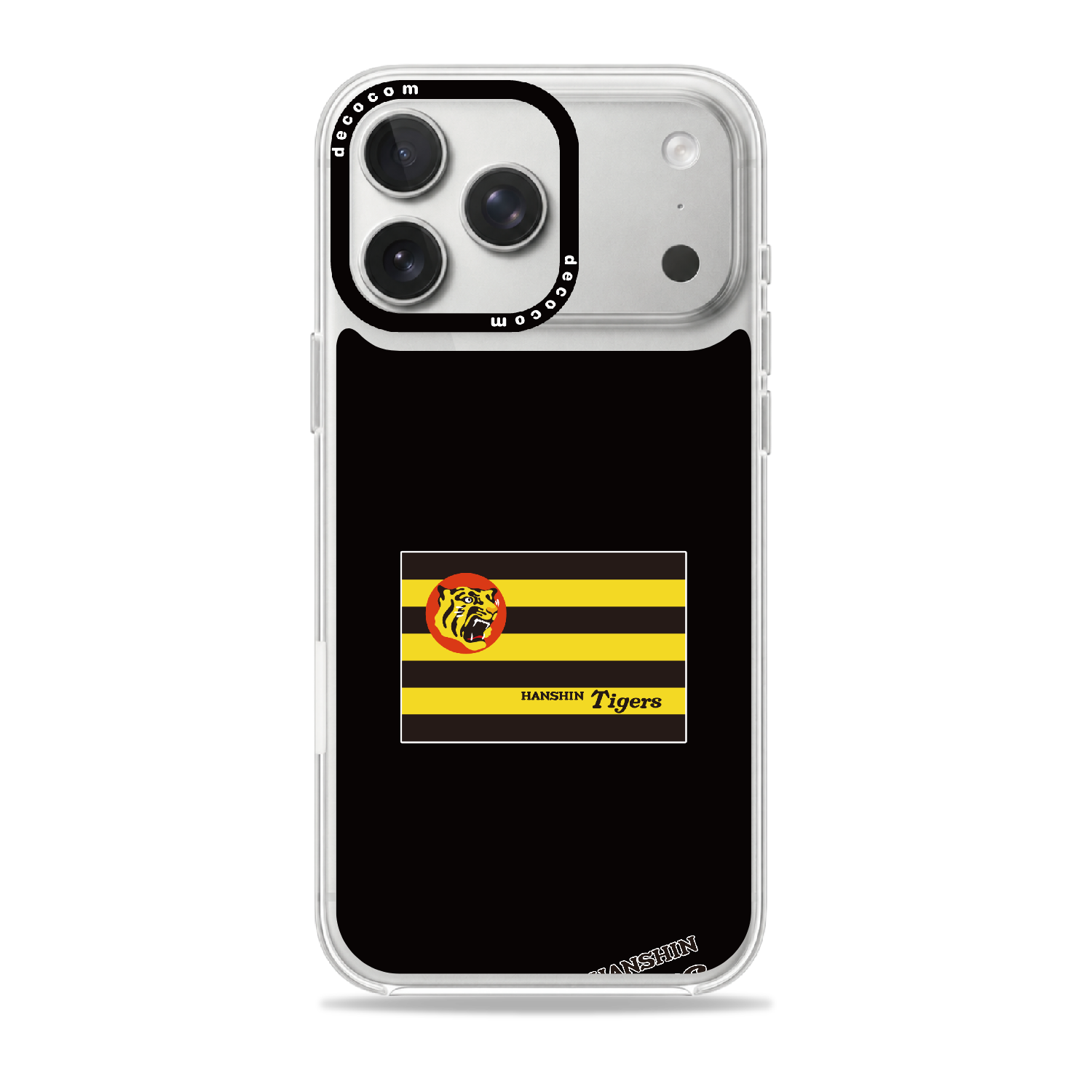 横縞デザイン×HANSHIN Tigersロゴ｜阪神タイガース 着せ替えスマホ™｜iPhone 17 Pro Max